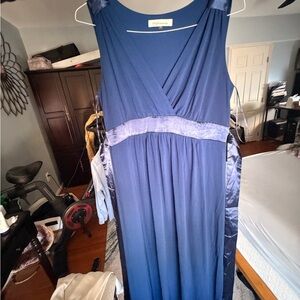 Elegant maternity Blue Sleeveless Dress